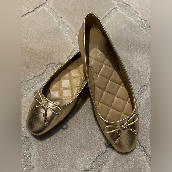 Pale gold  Michael Kors Leather Ballet Flat - Picture 3 of 5